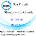 Shantou Port LCL Konsolidierung nach Rio Grande